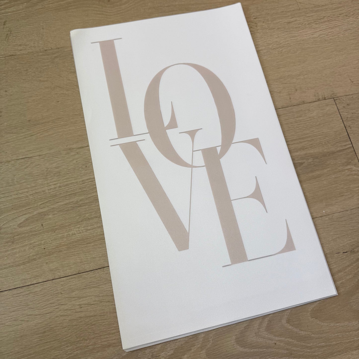 'Love' Beige Canvas
