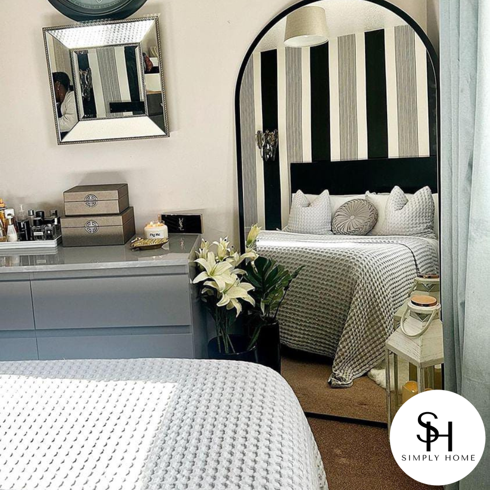Marble Arch Large Black Trim Mirror