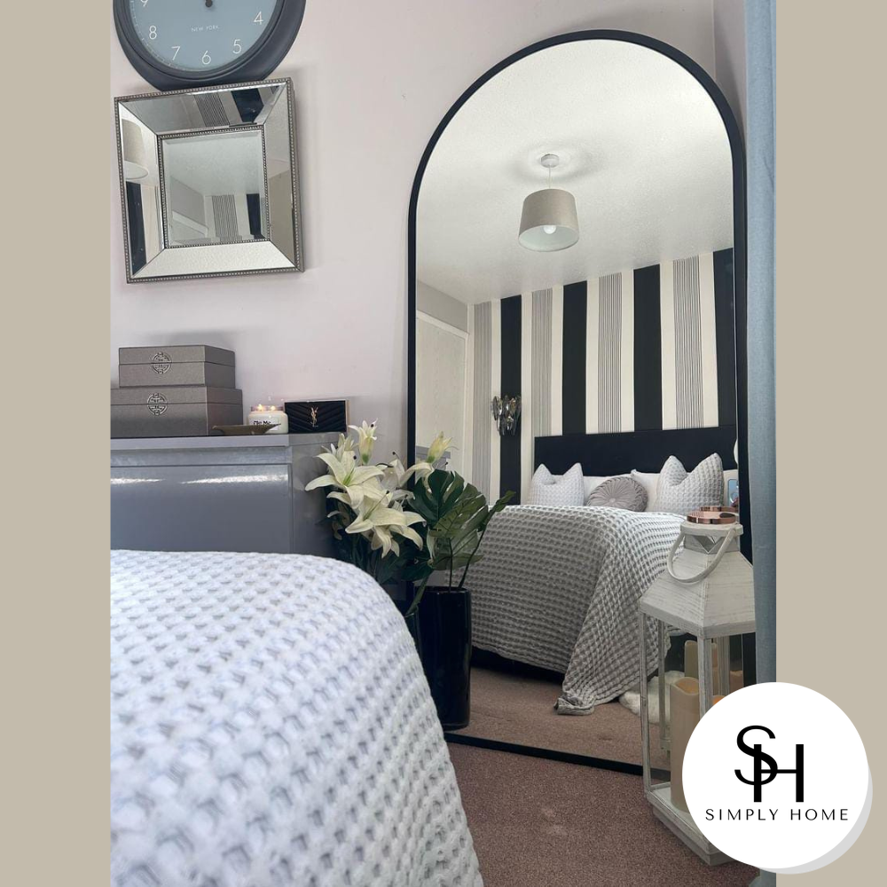 Marble Arch Large Black Trim Mirror
