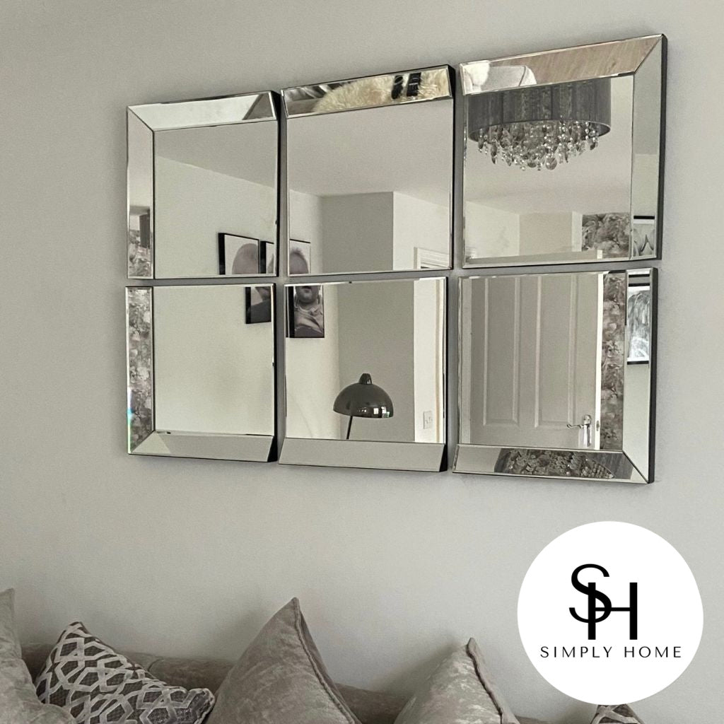 Set of 6 Panel Wall Mirrors