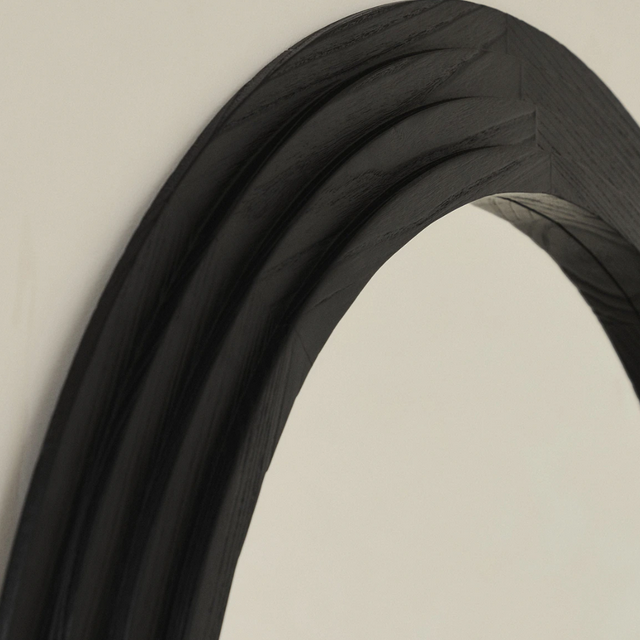 Black Stepped Arch Full Length Mirror