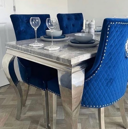 Riviera 1.8m 6-8 Seater Grey Marble Dining Table