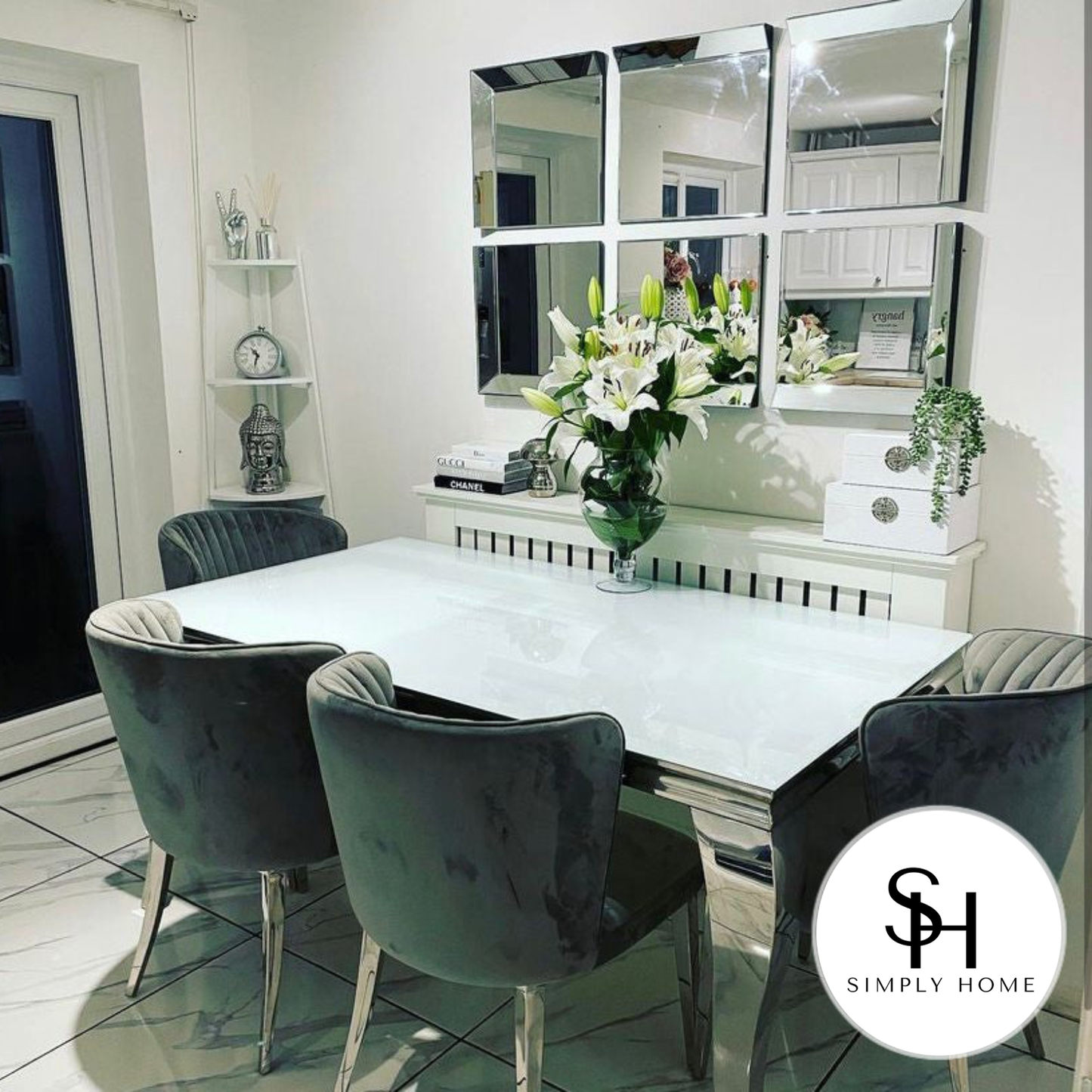 Set of 6 Panel Wall Mirrors