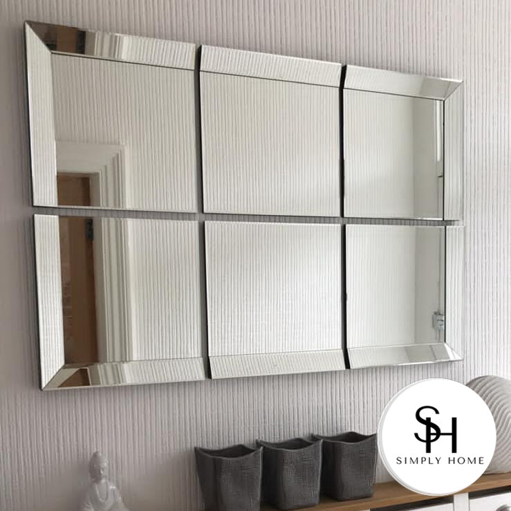 Set of 6 Panel Wall Mirrors