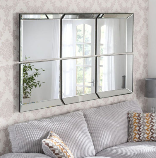 Set of 6 Panel Wall Mirrors