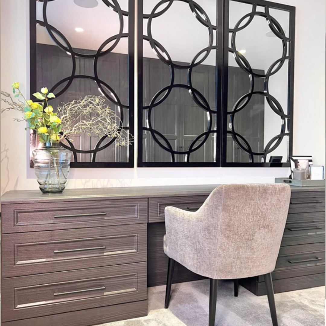 Black Orion 3 Panel Wall Mirror
