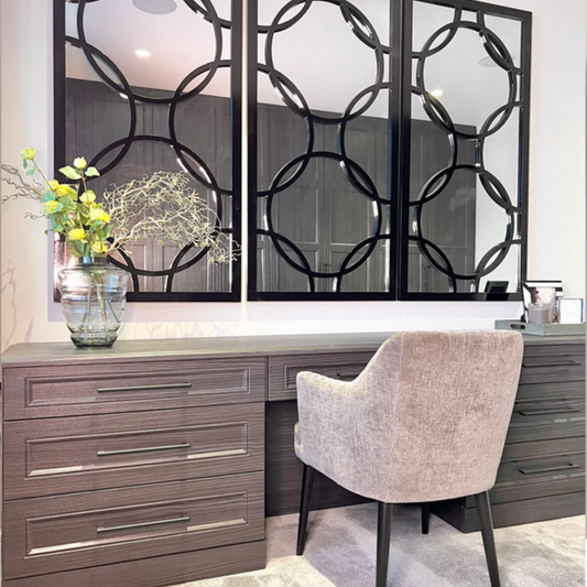 Black Orion 3 Panel Wall Mirror