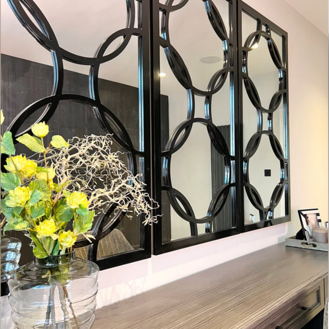 Black Orion 3 Panel Wall Mirror