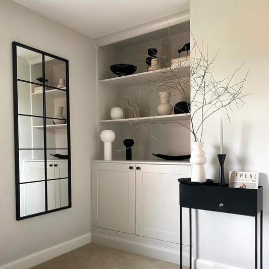 Bond Street Black Trim Grid Mirror