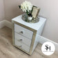 Classic White Mirrored Bedside Table