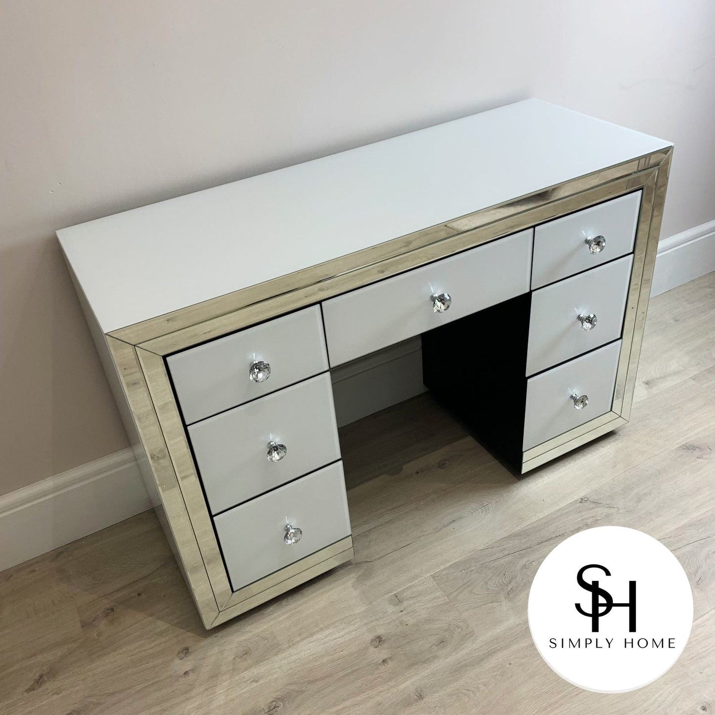 Classic White Mirrored Dressing Table