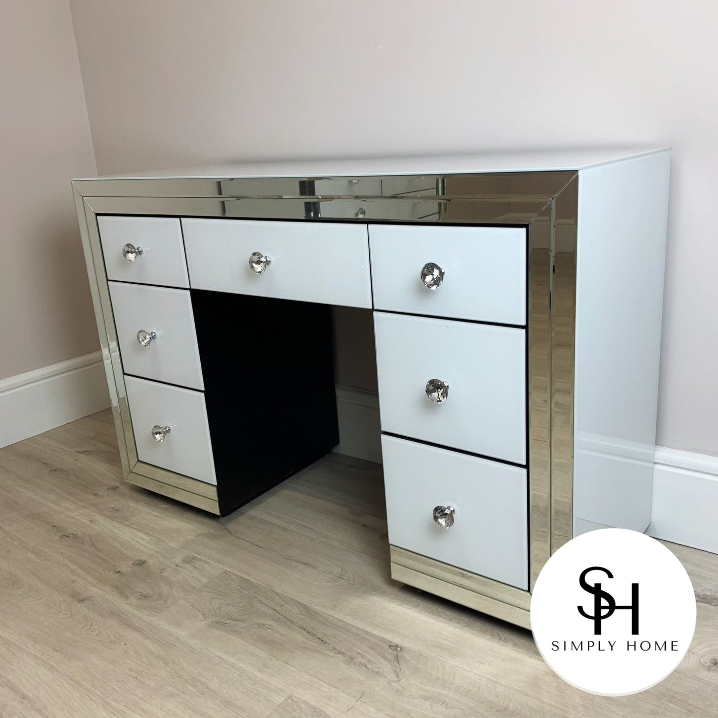 Classic White Mirrored Dressing Table