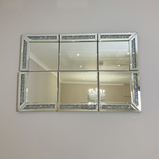 Diamond Crush 6 Panel Wall Mirror