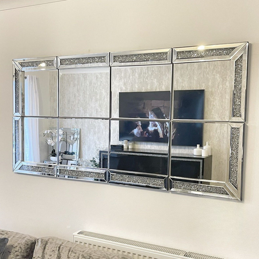 Diamond Crush 8 Panel Wall Mirror