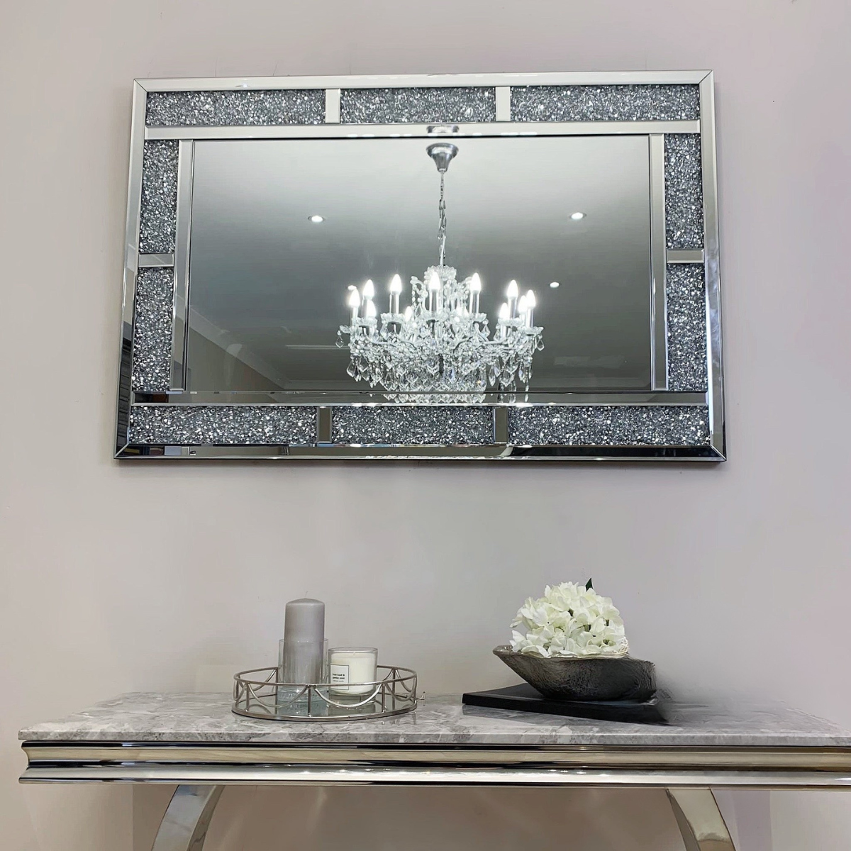 Diamond Crush Brick Wall Mirror