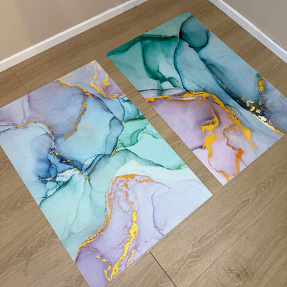 'Blue Coral' Canvas Pair