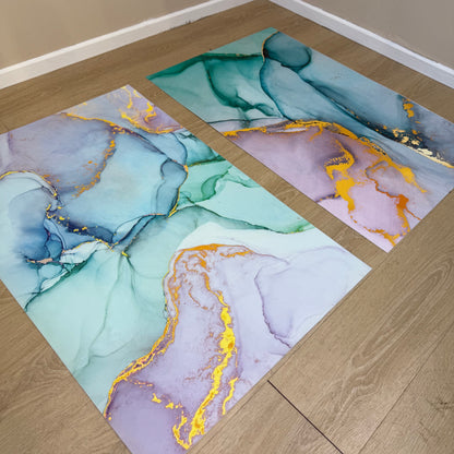 'Blue Coral' Canvas Pair