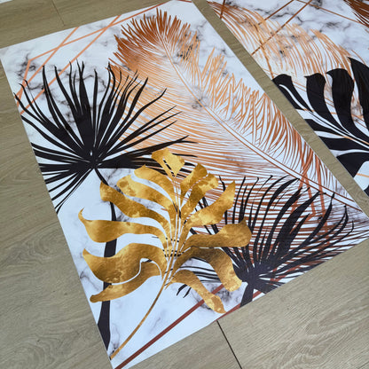 'Gold & Black Jungle' Canvas Pair
