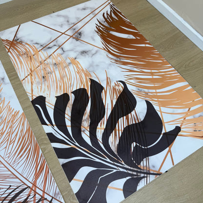 'Gold & Black Jungle' Canvas Pair