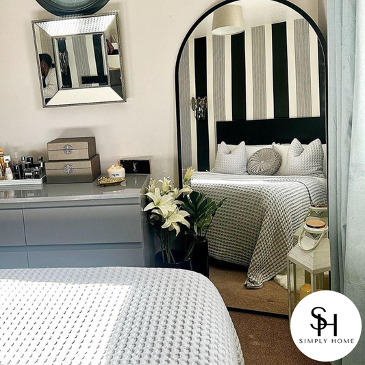 Marble Arch Large Black Trim Mirror
