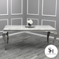 Riviera 1.5m 6 Seater White Marble Dining Table