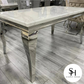 Riviera 1.5m 6 Seater White Marble Dining Table